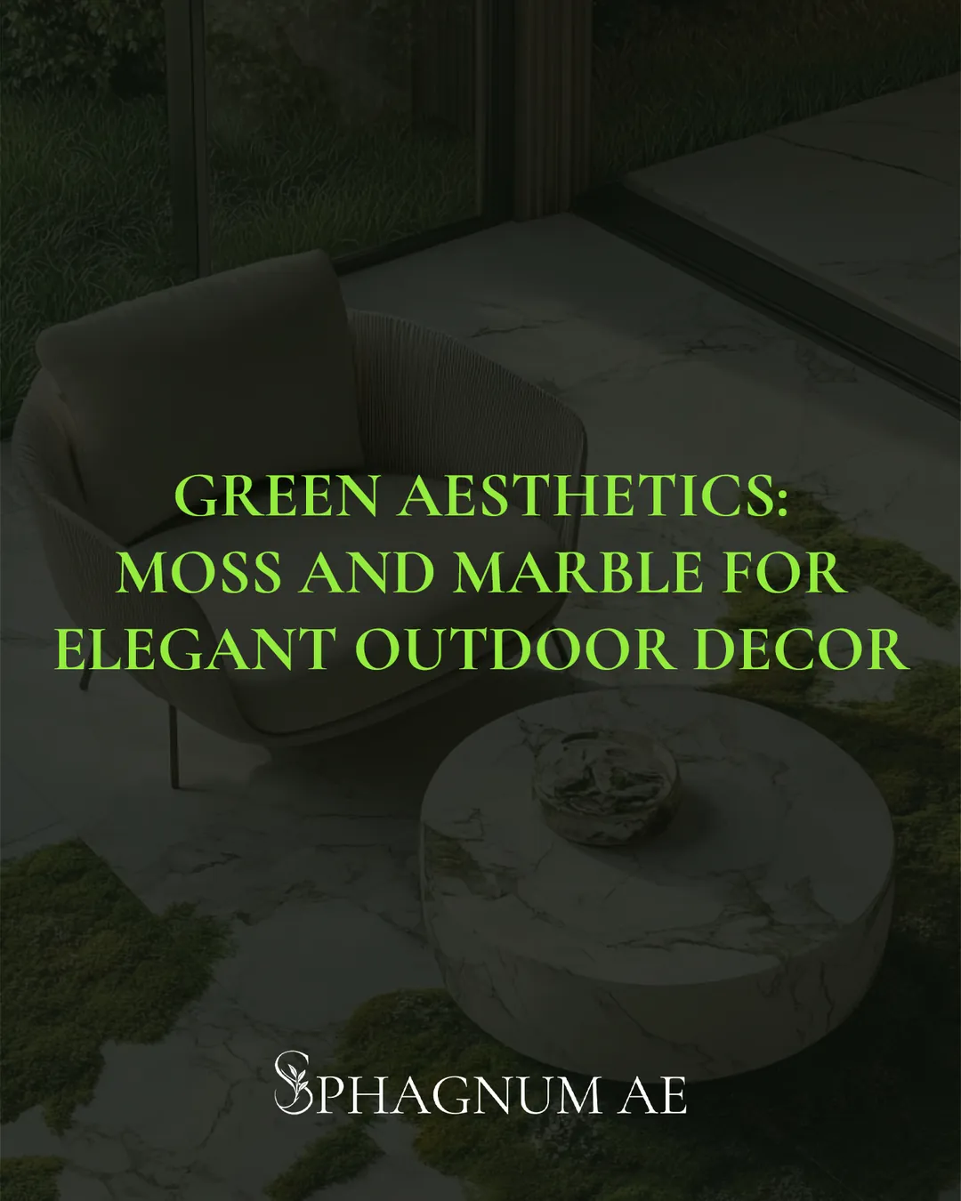 Green aesthetics: moss and marble for outdoor decor